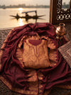 Luxury Tilla Embroidered Fendy Silk Unstitched Suit Set with Dupatta