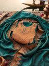 Luxury Tilla Embroidered Fendy Silk Unstitched Suit Set with Dupatta